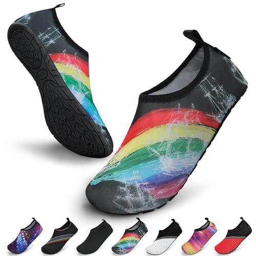 SAGUARO Escarpines Hombre Mujer para Buceo Snorkel Surf Natación Piscina Vela Mares Rocas Río Zapatos para Agua Calzado Playa Zapatillas Deportes Acuáticos(Multicolore, 36/37 EU)