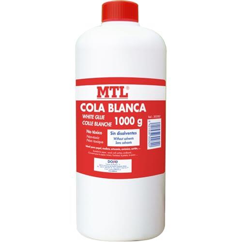 Dohe - Cola Blanca (1 kg.) - Manualidades, Papel, Madera, Cartón, Pegamento Líquido de Secado Rápido, Antimanchas, Botella Grande 1 Litro, Uso Infantil, Oficina y Hogar