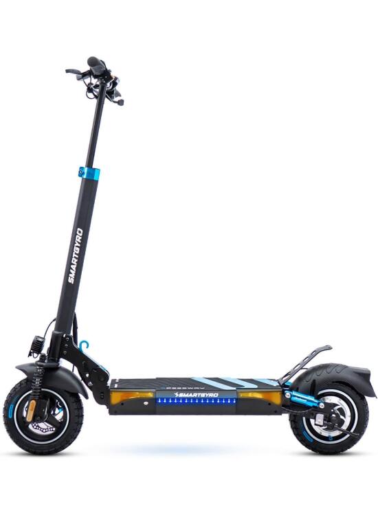 smartGyro Speedway - Patinete Eléctrico de 48V, 800W Pot. Máxima, Batería 13Ah, Autonomía 50 Km, Ruedas de 10 inches Dual Grip, Suspensiones, Triple Frenada, Certificado DGT, Segunda Generación