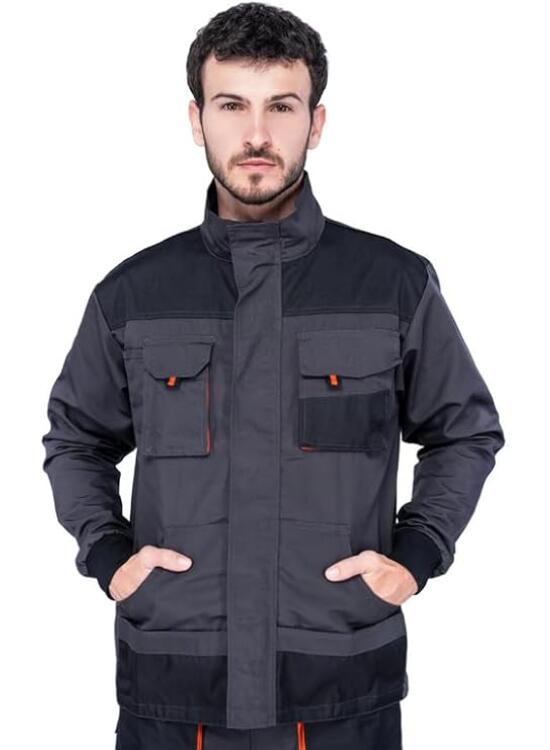 Mazalat Chaqueta de trabajo para hombre, Bolsillos Multiusos, Chaquetas seguridad S - 3XL, Abrigo hombre, Work jacket for professionals, Ropa de trabajo hombre Calidad