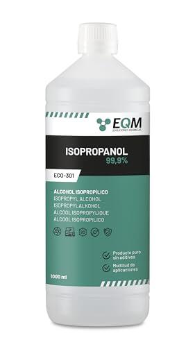 EQM - ECO-301 - Alcohol Isopropílico 99,9% - 1L - Isopropanol - Limpieza componentes electrónicos, objetivos y pantallas - Limpieza de resinas en impresión 3D - Limpiacristales y desengrasante