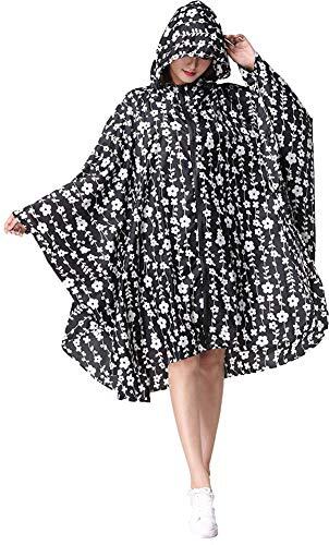 NUUR Poncho de Lluvia para Mujer, Capa de Lluvia para Moto, Chubasquero de Fibra de poliéster, Impermeable, Parka, Ropa de Lluvia, Capa de Lluvia