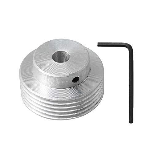 Yibuy - Polea de aluminio plateado de 8 mm con 6 dientes de diamante, color plateado
