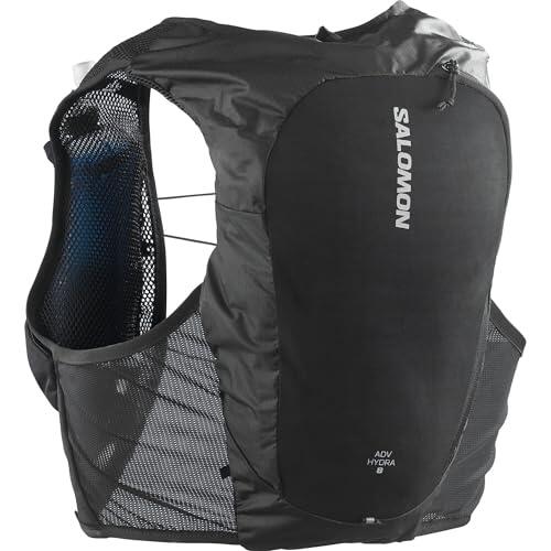 Salomon ADV Hydra 8 Chaleco de Hidratación Unisex, con Botella Blanda (2 x 500ml), Trail Running, Trekking y Senderismo, Negro, Medium