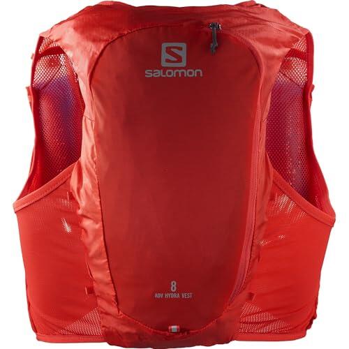 Salomon ADV Hydra 8 Chaleco de Hidratación Unisex, con Botella Blanda (2 x 500ml), Trail Running, Trekking y Senderismo, Rojo Fuego, Small