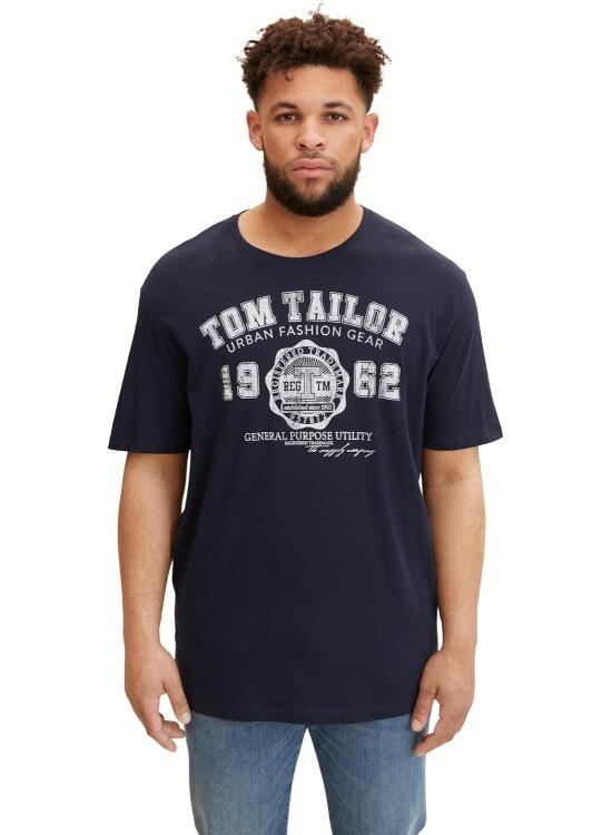 TOM TAILOR Denim Plussize Basic Logo Men+ Camiseta para Hombre
