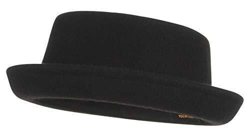 Cloud Kids Sombrero de Pork Pie para hombre y mujer, de fieltro, color negro, Negro , Talla única