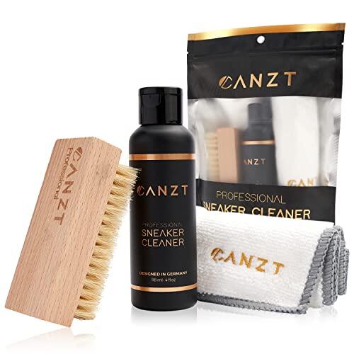 Canzt Kit Limpieza Zapatillas – Limpiador Profesional para Zapatos y Sneakers, Ideal para Piel, Ante, Nubuck y Textil, Incluye Cepillo y Paño de Microfibra