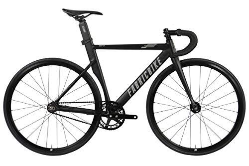 FabricBike Aero - Bicicleta Fixed, Fixie, Single Speed, Cuadro de Aluminio y Horquilla de Carbono, Ruedas 28", 5 Colores, 3 Tallas, 7.95 kg (Talla M) (Matte Black & Graphite, L-58cm)