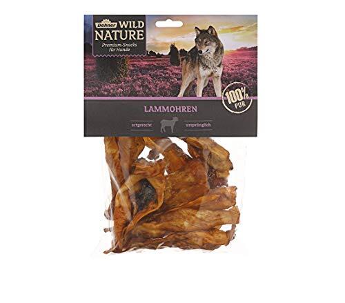 Dehner Wild Nature - Bocadillo para Perros 100% Natural para Masticar para Perros Adultos y sensibles, Apto para Barf, Orejas de Cordero, 200 g