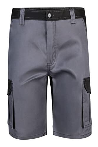 Velilla - 103021B; Bermuda bicolor multibolsillos; color gris y negro; talla 46