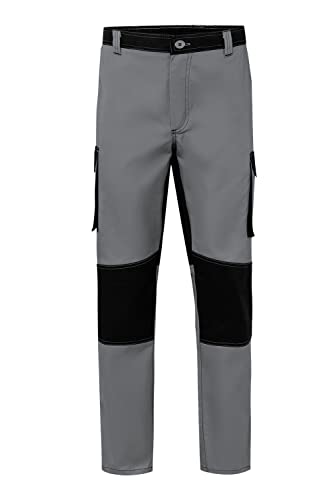 Velilla 103020B; pantalón bicolor multibolsillos; color gris y negro; talla 42