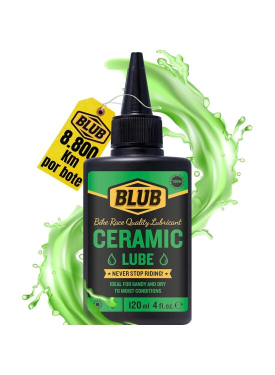BLUB Ceramic Lube 120ml | Aceite Ceramico Cadena Bicicleta | Lubricante Bicicleta para Engrase Cadena Bicicleta | Bike Lube para MTB, BMX y Bici Carretera | Grasa Bici para Todas Condiciones, Verde