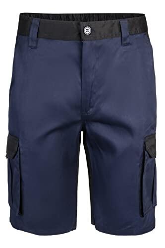 VELILLA - 103021B; Bermuda Bicolor Multibolsillos; Color Azul Navy y Negro; Talla 44