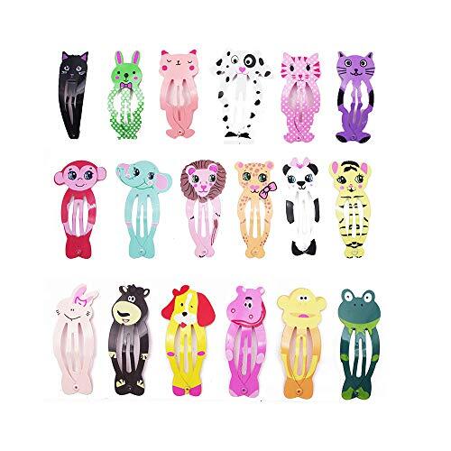 Kitchen-dream 18 PCS Fashion Animal Hairpin Kids Pinzas para el cabello Clips de dibujos animados Accesorios para bebés, niñas, niños, multicolores