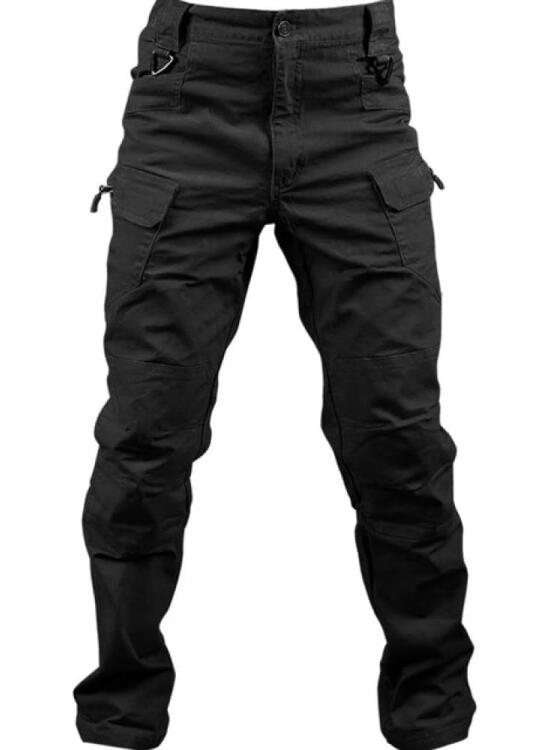 Pantalón de Carga Regular para Hombre Pantalón de Trabajo de Combate Militar Pantalones tácticos Militares Ocasionales Pantalones con múltiples Bolsillos para Caminar Negro