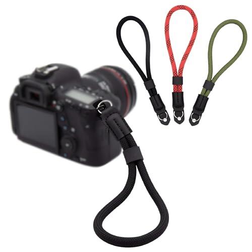 LENS-AID Correa de mano estilo cuerda – Pulsera cámara universal de nailon para Canon, Nikon, Sony, Fujifilm, Panasonic, Olympus – Compacta, resistente y segura