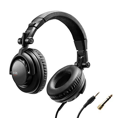 Hercules HDP DJ45 - Auriculares de DJ | Auriculares DJ over-ear con drivers de 40mm, aislamiento acústico, auriculares giratorios para monitoreo, cable espiral