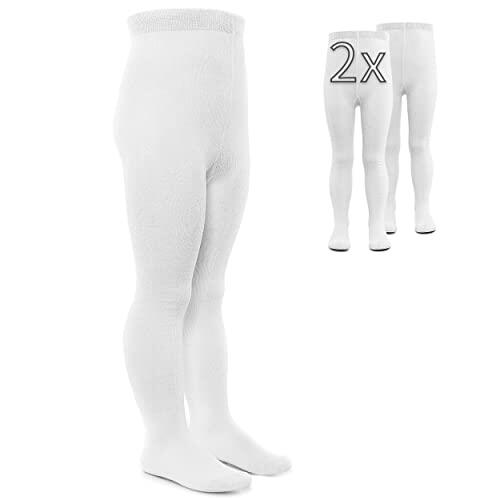 LaLoona Pack Leotardos Bebe - 2 Pares Pantimedias para Niña y Niño - Polainas Bebe Algodón - Lavables a Máquina - Unisex