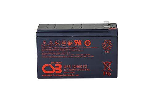 CSB AGM - Batería de plomo (12 V, 9,3 Ah, UPS12460 F2F1, extremadamente alta corriente AGM, compatible con MP1236H, NPW45-12, HR1234WF2, UP-RW1245P1, WP1236W)