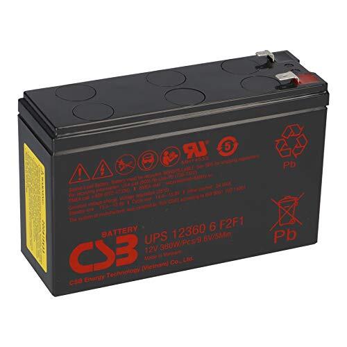 WSB Battery CSB AGM UPS123606 F2F1 - Batería de Plomo de Alta Corriente (12 V, 7 Ah)