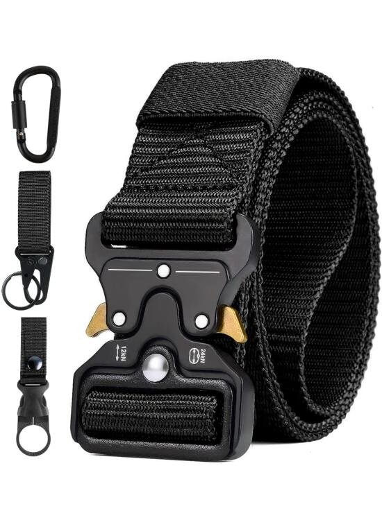 AivaToba Cinturón Táctico para Hombres, Cinturones de Lona de Nailon de Estilo Militar con Hebilla de Metal de Liberación Rápida para el Ejército de Entrenamiento de Caza