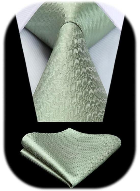 HISDERN Corbatas para Hombre de Boda Modernas Houndstooth Conjunto Corbata y Pañuelo Clásico de Business