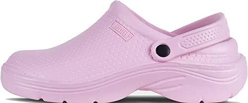 WORKTEAM Zueco Ultraligero de EVA Anatómico y Ergonómico con Cámara Ortopédica, Resistente a los Tropiezos y con Sujeción en Talón, Plantilla Incluida Unisex Rosa 38/39 EU