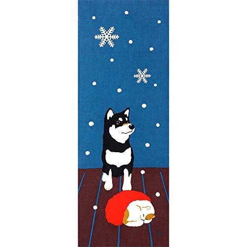 HAMAMONYO Nassen Tenugui Kuro-Shiba - Toalla con Nieve