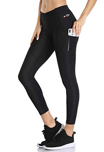 Santic Pantalon Ciclismo Mujer Culotte 7/8 Bicicleta Largo Badana Acolchado Las Medias Transpirables Antideslizante XL