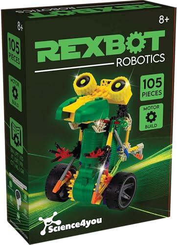 Science4you Robotics Rexbot - Kit Robotica para Niños con 106 Piezas, Robot Interactivo para Montar + Construcciones, Juegos, Juguetes y Regalos para Niños 6 7 8 9 10-14+ Años