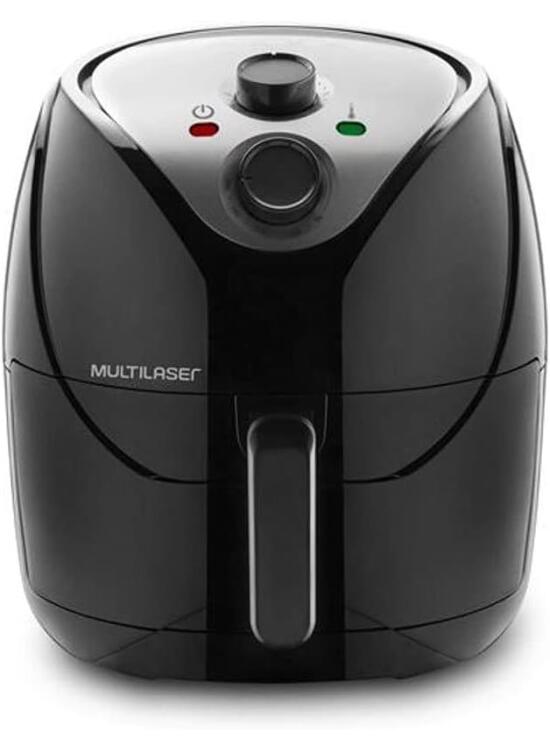 Air Fryer 6,5 L – Freidora de Aire con Rejilla, Temporizador 60 min, Temperatura hasta 200 °C, 1800 W, 220 V, Negro