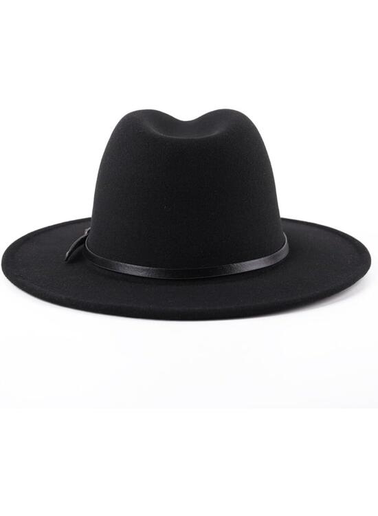 ericotry Sombrero Fedora Unisex de Mezcla de Lana clásica con Hebilla de cinturón, Sombrero de ala Ancha, Gorra de Iglesia, Derby, Sombrero de Jazz, Gorras Trilby para Hombres y Mujeres, Bodas,