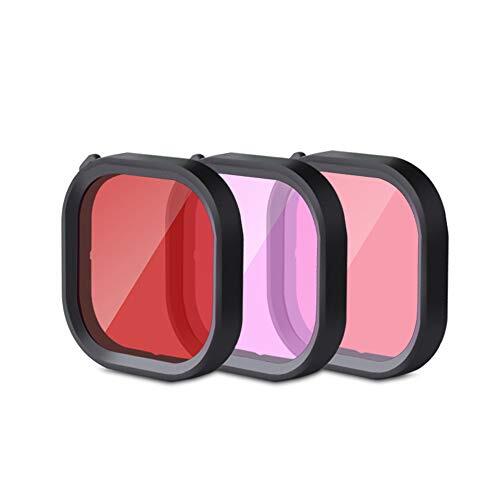Lupholue 3 en 1 Snorkel Diving Underwater Red/Pink/Purple Lente Filter en Agua de mar y Agua Dulce para la Carcasa Oficial Resistente al Agua de for GoPro Hero 12, 11, 10, 9, 8 Black