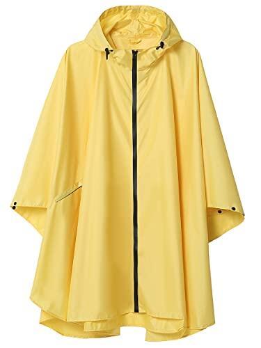 Poncho Impermeable Reutilizable Adulto Unisex Chubasquero Capa de Lluvia Nieve Amarillo