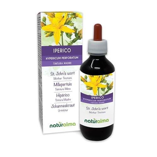 Hipérico o hierba de San Juan (Hypericum perforatum) hierba con flores Tintura Madre sin alcohol Naturalma - Extracto líquido gotas 200 ml - Complemento alimenticio - Vegano