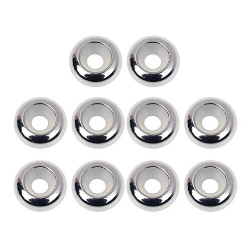 VAILANG 10Piezas de acero Inoxidable con Inserto de Goma y Espaciador para la Pulsera Add-a-Bead