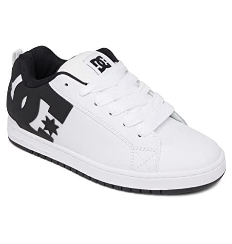 DC Shoes Court Graffik - Zapatos de Piel Para Hombre Zapatillas para Hombre, White Black Black, 41 EU
