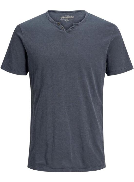 JACK & JONES T-Shirt Melange Split Neck T-Shirt