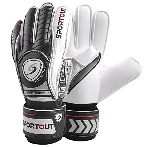 Sportout Guantes de Portero de Portero para jóvenes y Adultos, Agarre Fuerte para los más difíciles ahorros, con Espinas para Dar una protección espléndida para prevenir Lesiones