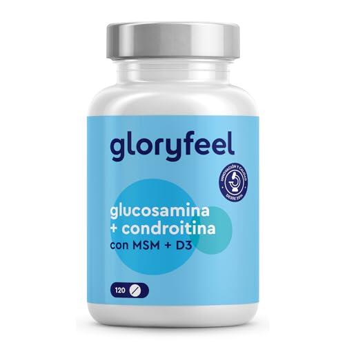 Glucosamina Condroitina - 800mg de MSM, 2000 UI Vitamina D3 y Ácido Hialurónico + Calcio - Para Articulaciones, Cartílago y Huesos - 120 Tabletas de Alta Dosificación