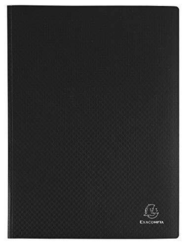 Exacompta 8861E Opak - Portadocumentos (polipropileno mate y opaco con fundas interiores lisas de alta transparencia, 60 fundas y 120 vistas), color negro