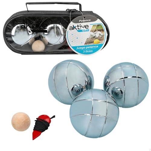 Aktive 54034, Estuche Petanca con 3 Bolas Sports