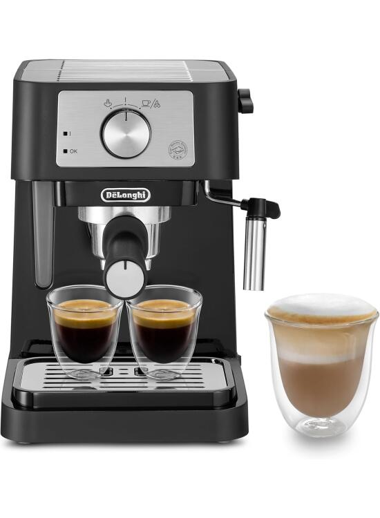 De'Longhi Stilosa Premium EC260.BK - Cafetera de bomba con 15 bares de presión, 1100 W, 1L, color negro y plata