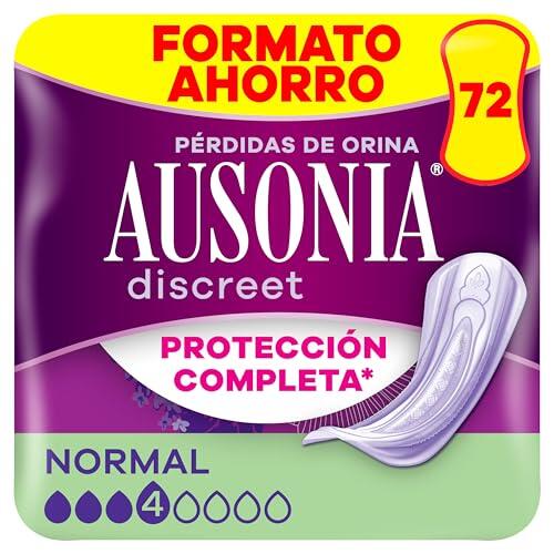 Ausonia Discreet Compresas Normal, Pack de 72, Para Pérdidas De Orina Para Mujer, Protección Completa*, Discreción Increíble