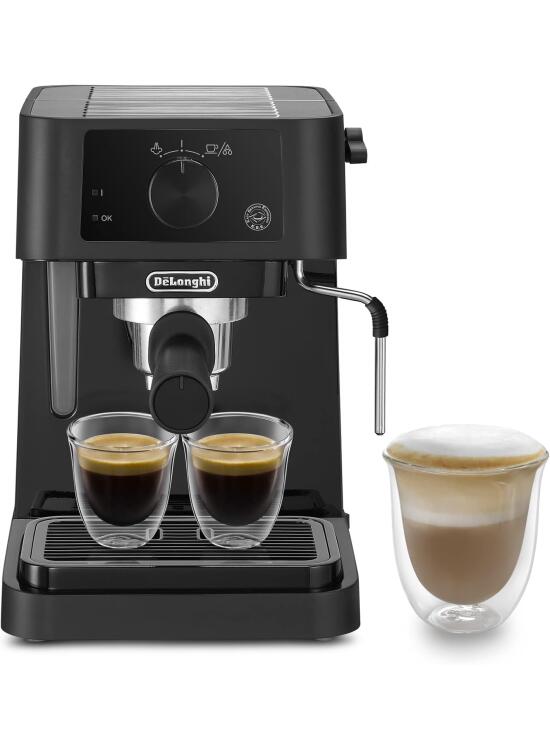 De'Longhi Stilosa Advanced EC235.BK - Cafetera de bomba con 15 bares de presión, 1100 W, 1L, color negro