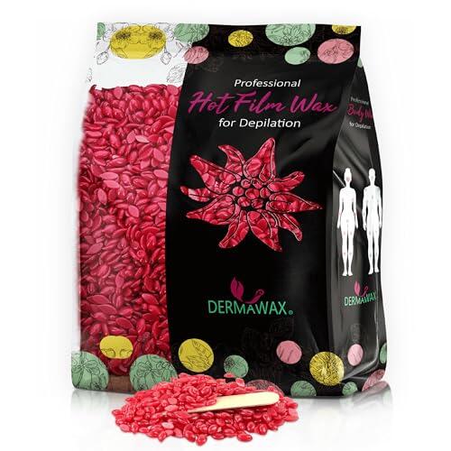 DERMAWAX 500g Perlas de Cera Rosa con Aceite de Coco – Cera Caliente Profesional para Depilación sin Tiras – Depilación Suave y Eficaz para Axilas, Bikini, Cara y Cuerpo – para Mujeres y Hombres