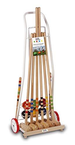 GICO Juego de Croquet Familia -Divertido Juego para el Aire Libre o el jardín para niños y Adultos, con componentes de Calidad Fabricados en Madera Maciza. 3136