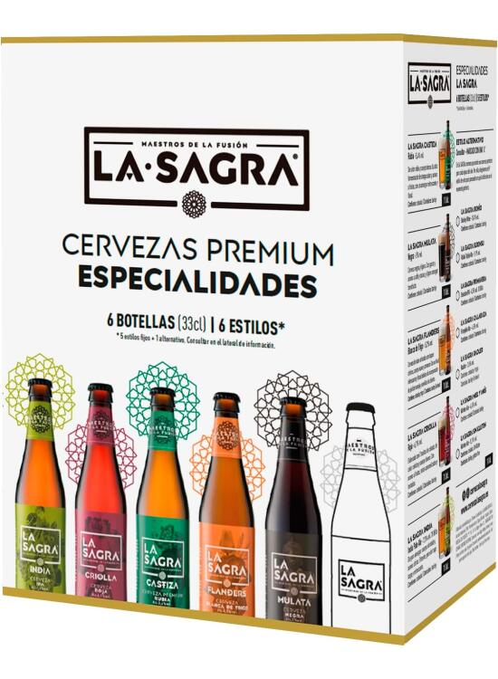 La Sagra - Pack Degustación 6 Estilos, Caja de 6 botellas de 330 ml - Total: 1980 ml