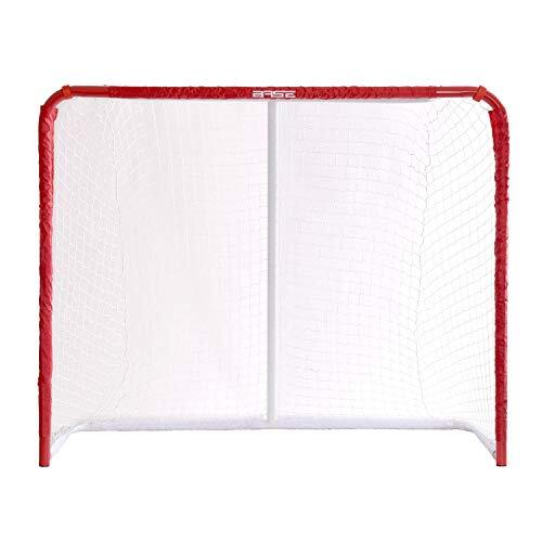 Base Streethockey de 50 Pulgadas (127 x 107 x 66) I Plegable I Marco de Metal I Puck jardín I Puerta para Pelotas de Hockey & Discos, Rojo y Blanco, Pulgadas